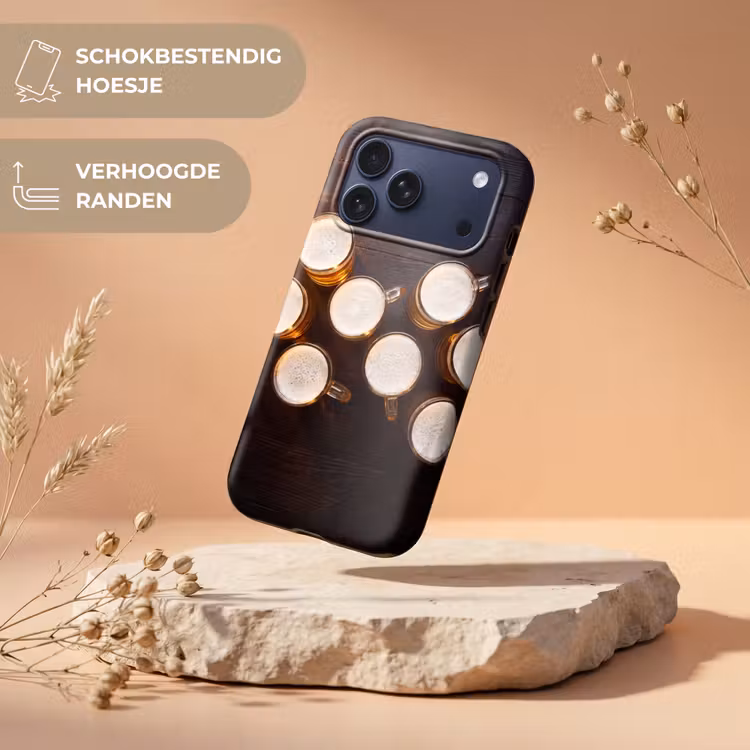 Telefoonhoesje Toughcase - Bier - Glazen - Schuim - Hout - Drank — 5
