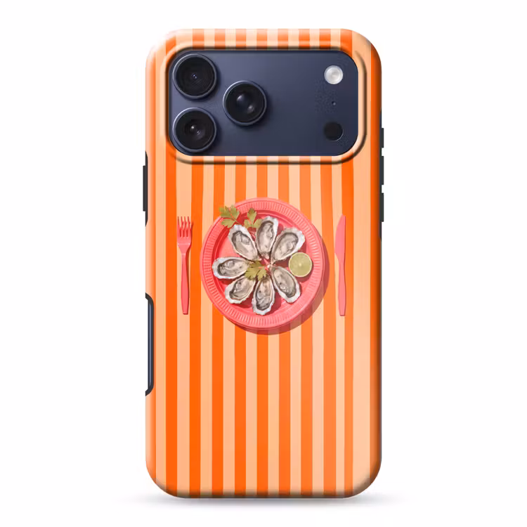 Telefoonhoesje Toughcase - Eten - Oester - Zeevruchten - Oranje - Modern — 1