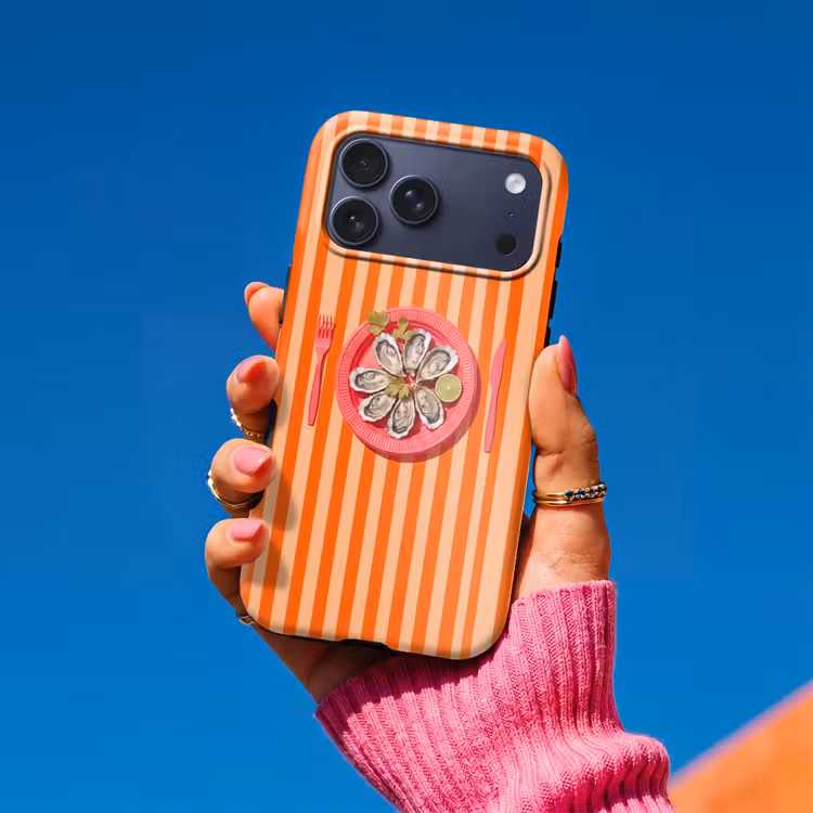 Telefoonhoesje Toughcase - Eten - Oester - Zeevruchten - Oranje - Modern — 2