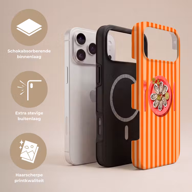 Telefoonhoesje Toughcase - Eten - Oester - Zeevruchten - Oranje - Modern — 3