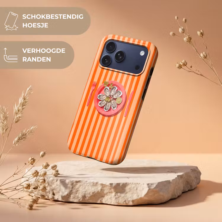 Telefoonhoesje Toughcase - Eten - Oester - Zeevruchten - Oranje - Modern — 5