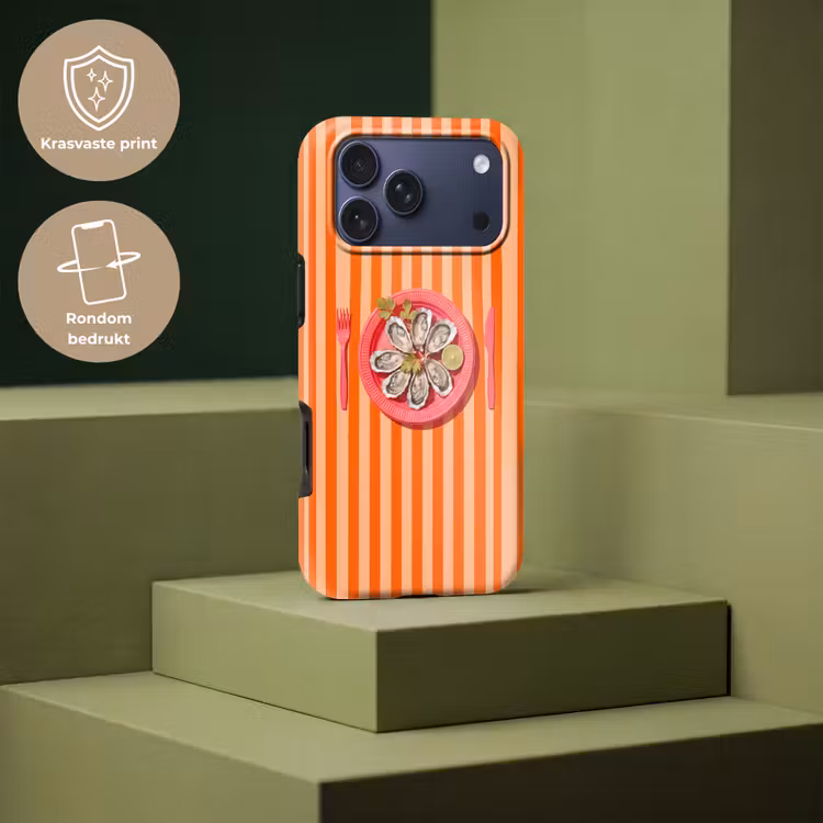 Telefoonhoesje Toughcase - Eten - Oester - Zeevruchten - Oranje - Modern — 7