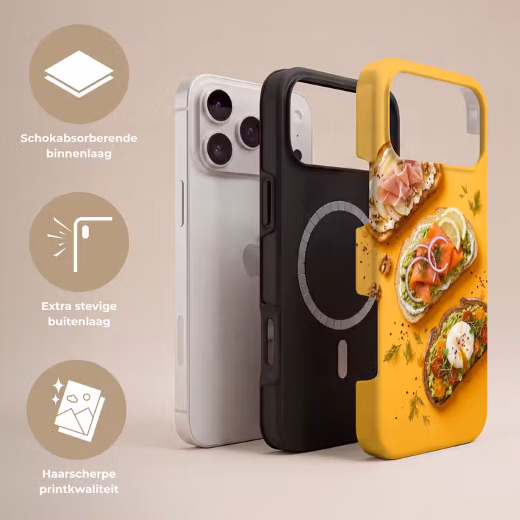 Telefoonhoesje Toughcase - Eten - Brood - Ontbijt - Modern - Kleurrijk — 3