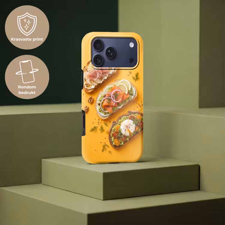 Telefoonhoesje Toughcase - Eten - Brood - Ontbijt - Modern - Kleurrijk — 7