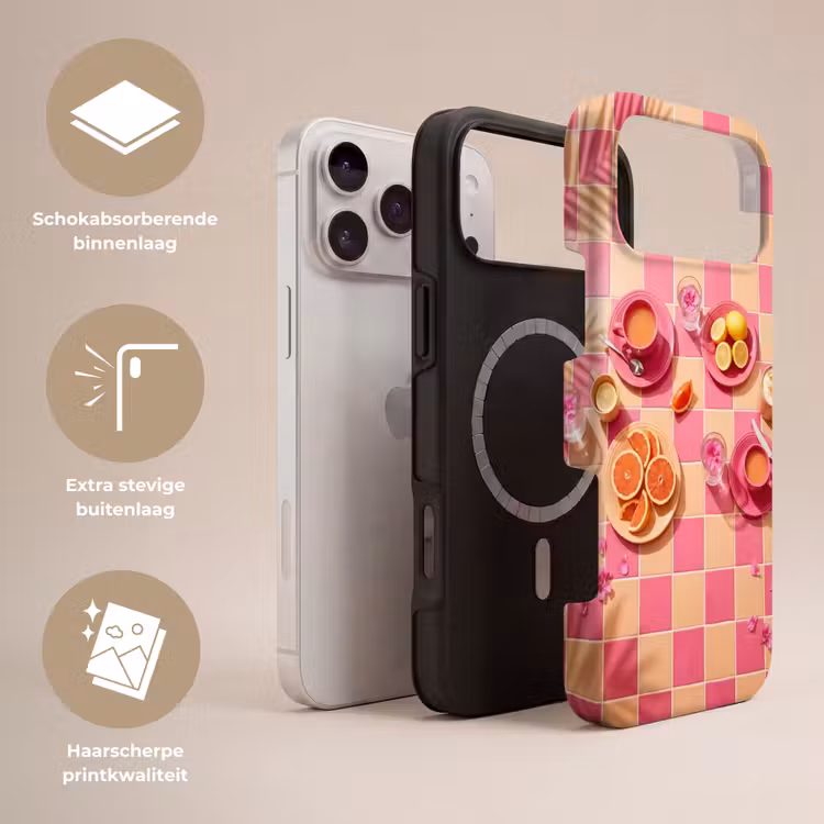 Telefoonhoesje Toughcase - Eten - Citrusvruchten - Stillevens - Roze - Oranje — 3