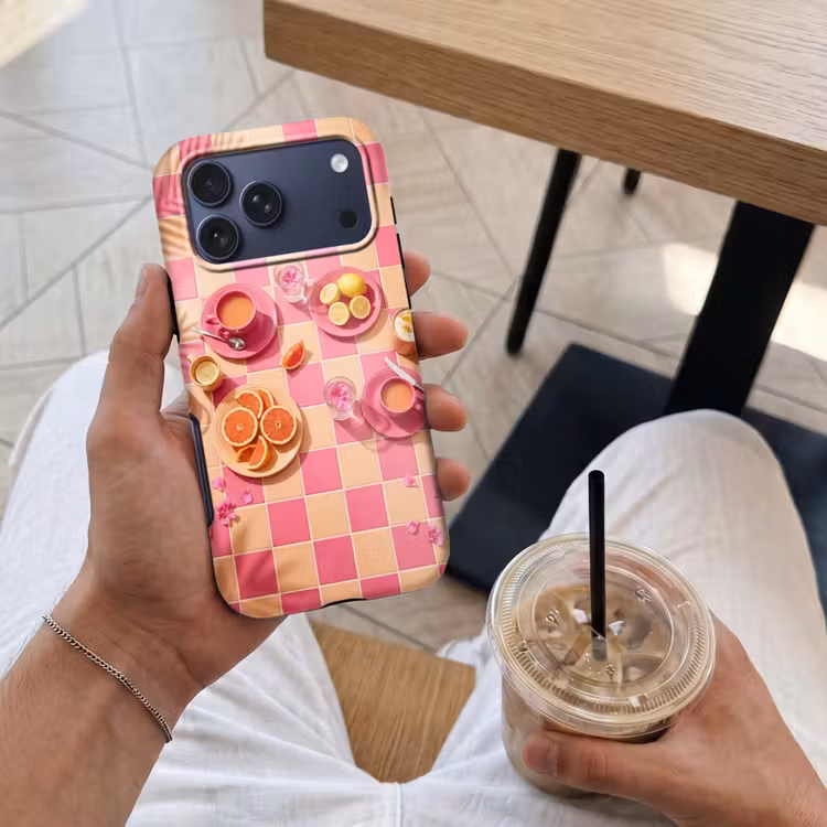 Telefoonhoesje Toughcase - Eten - Citrusvruchten - Stillevens - Roze - Oranje — 4