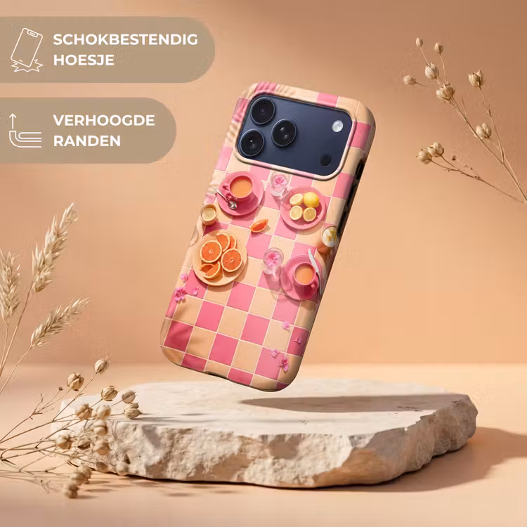 Telefoonhoesje Toughcase - Eten - Citrusvruchten - Stillevens - Roze - Oranje — 5