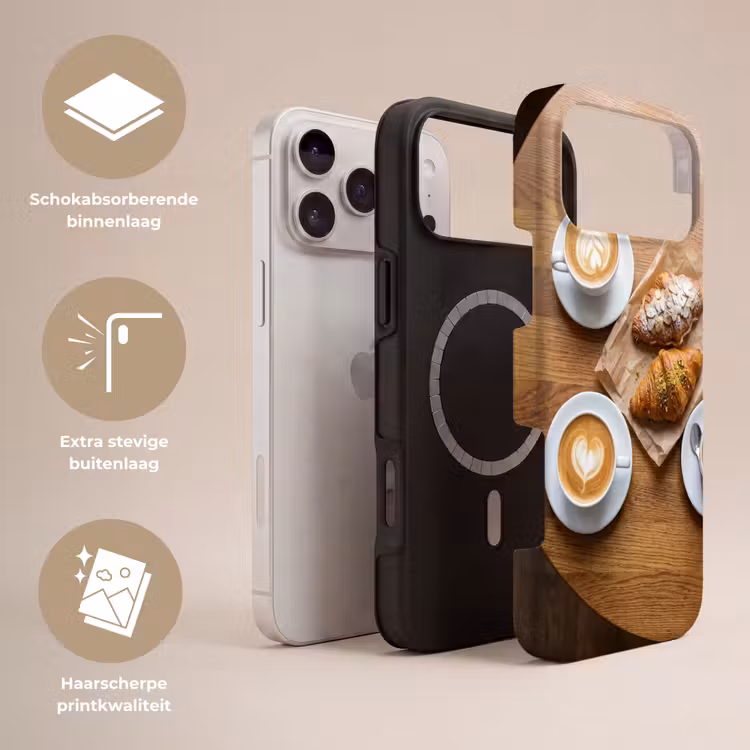 Telefoonhoesje Toughcase - Eten - Croissant - Koffie - Ontbijt - Modern — 3