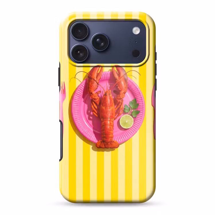 Telefoonhoesje Toughcase - Eten - Roze - Geel - Modern - Culinaire — 1