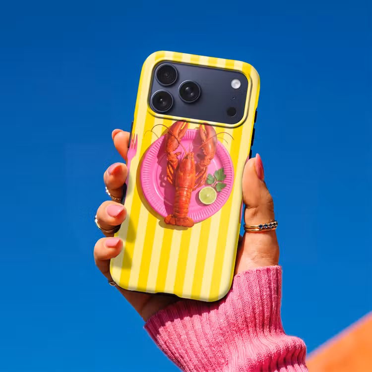 Telefoonhoesje Toughcase - Eten - Roze - Geel - Modern - Culinaire — 2