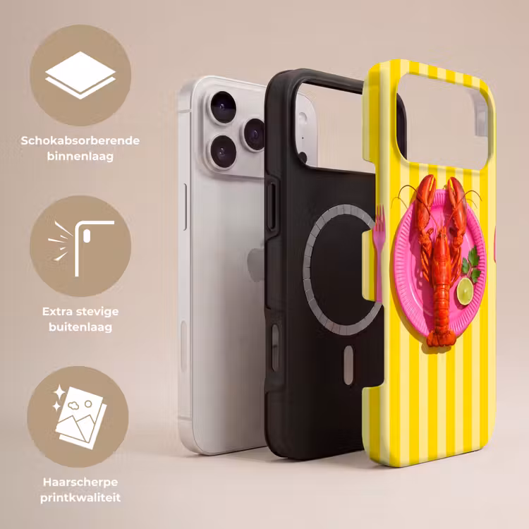 Telefoonhoesje Toughcase - Eten - Roze - Geel - Modern - Culinaire — 3