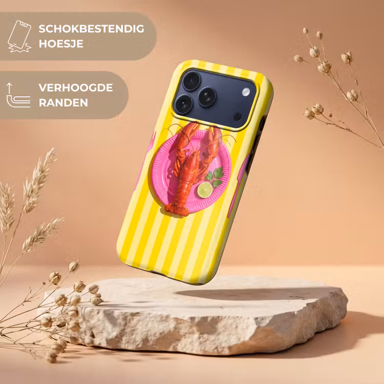 Telefoonhoesje Toughcase - Eten - Roze - Geel - Modern - Culinaire — 5