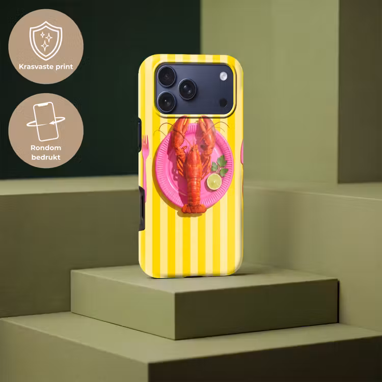 Telefoonhoesje Toughcase - Eten - Roze - Geel - Modern - Culinaire — 7
