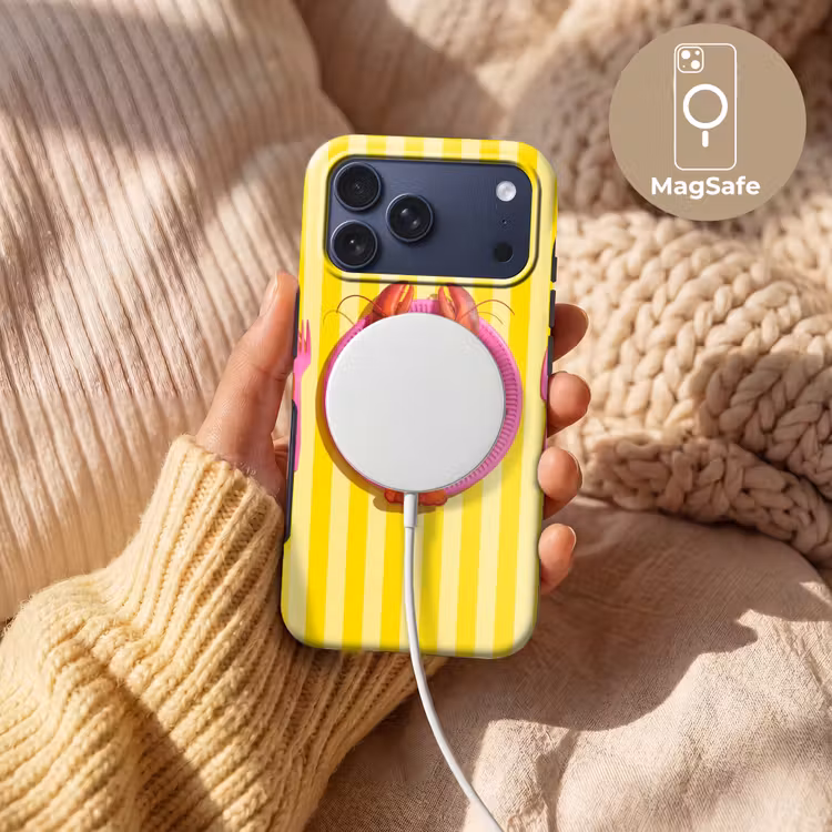 Telefoonhoesje Toughcase - Eten - Roze - Geel - Modern - Culinaire — 8
