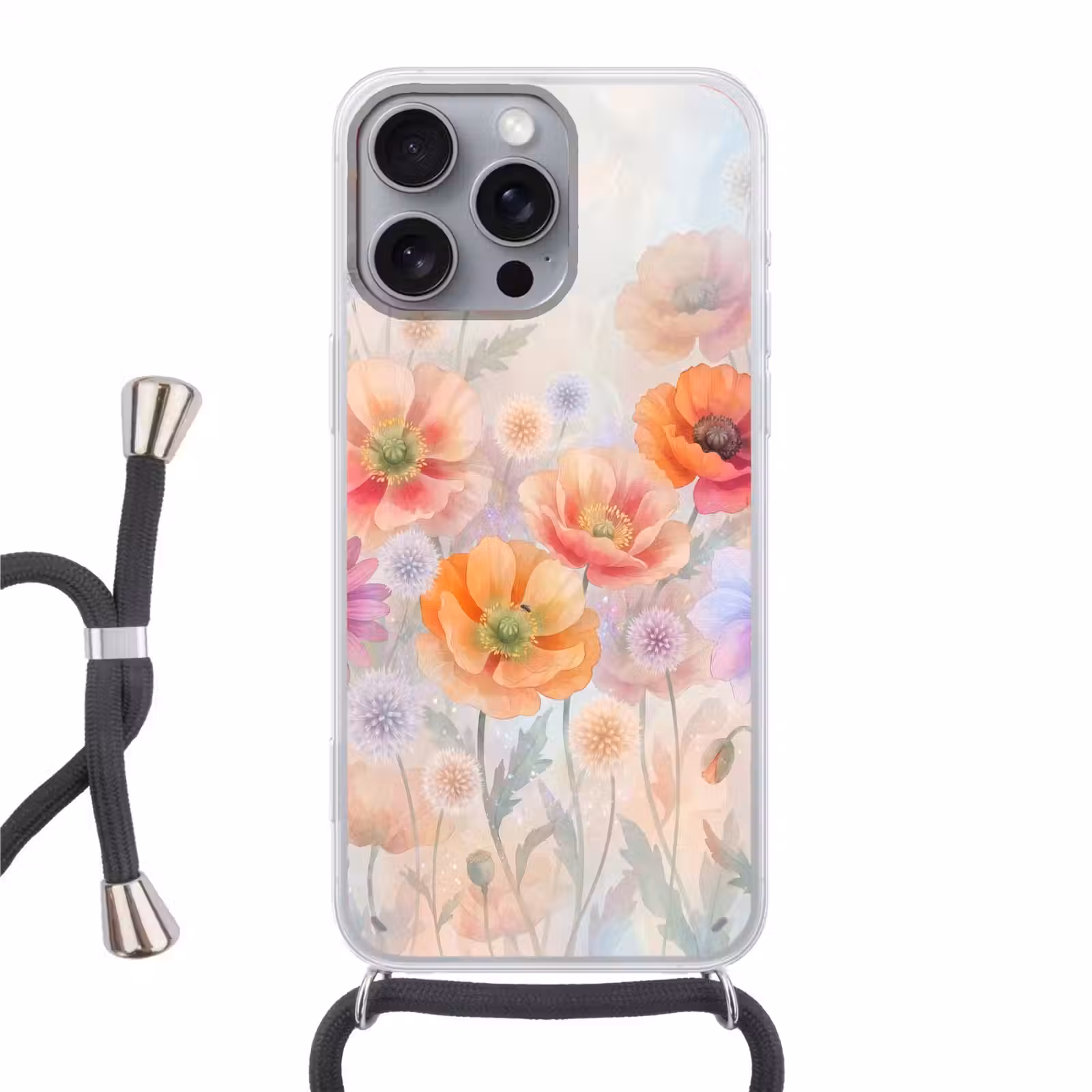 Telefoonhoesje met koord - Bloemen - Aquarel - Natuur - Modern - Kleurrijk — 1