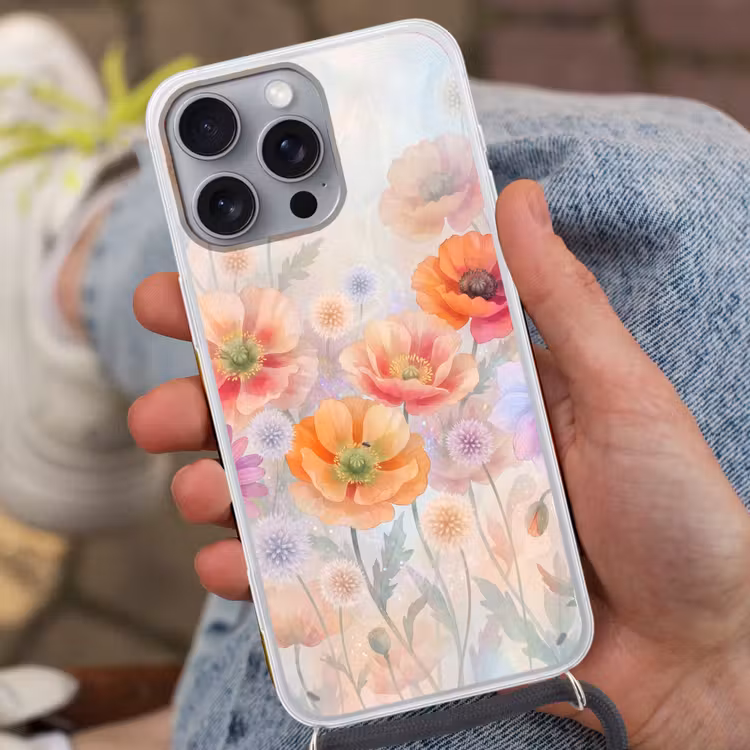 Telefoonhoesje met koord - Bloemen - Aquarel - Natuur - Modern - Kleurrijk — 2
