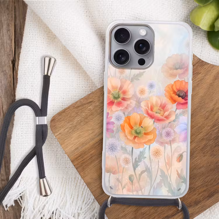 Telefoonhoesje met koord - Bloemen - Aquarel - Natuur - Modern - Kleurrijk — 3