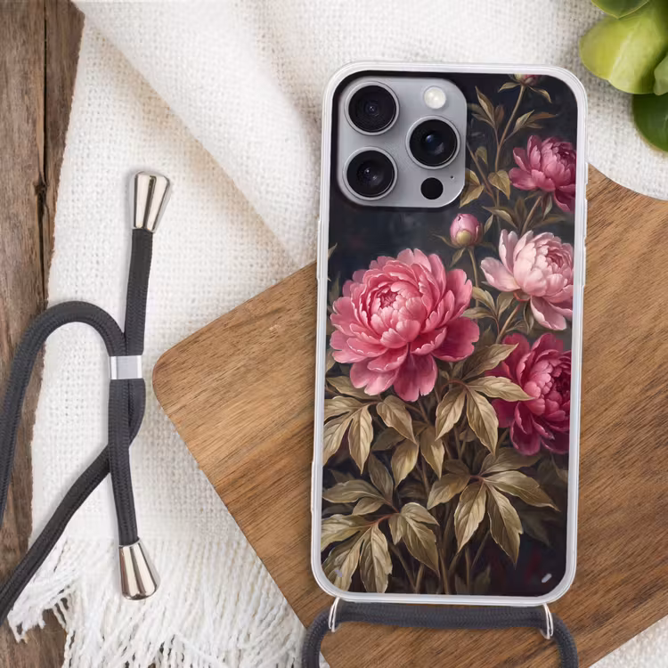 Telefoonhoesje met koord - Bloemen - Roze - Klassiek - Natuur — 3