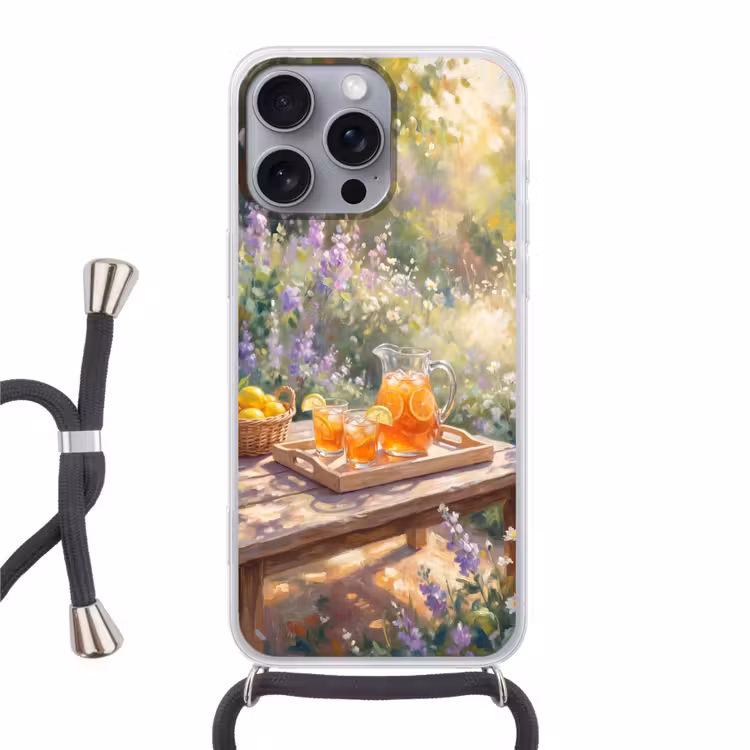 Telefoonhoesje met koord - Drank - Citroen - Zomer - Tuin - Geel — 1
