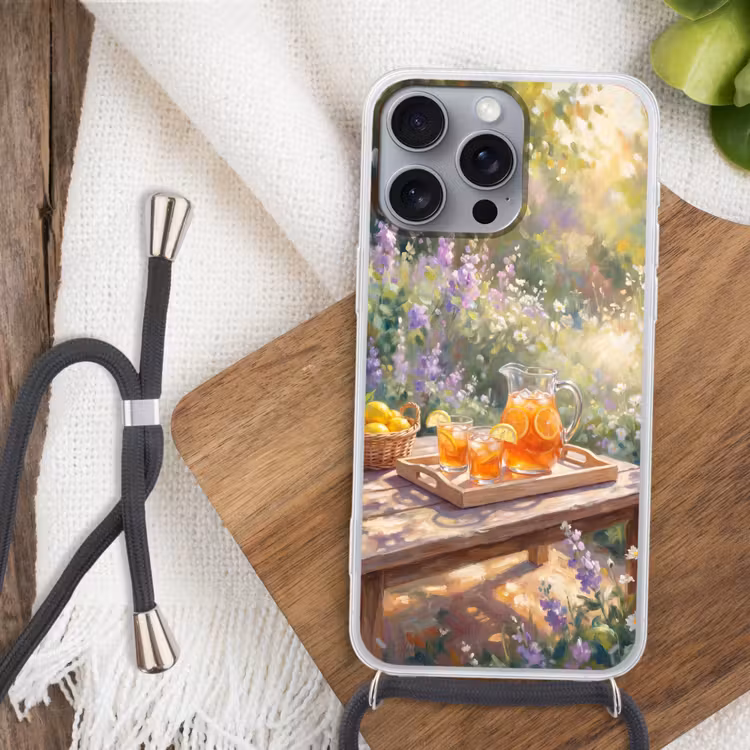 Telefoonhoesje met koord - Drank - Citroen - Zomer - Tuin - Geel — 3