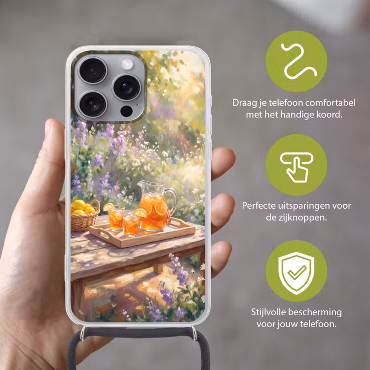 Telefoonhoesje met koord - Drank - Citroen - Zomer - Tuin - Geel — 4
