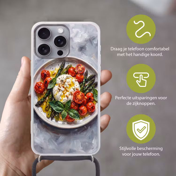 Telefoonhoesje met koord - Eten - Groenten - Kaas - Modern - Vers — 4