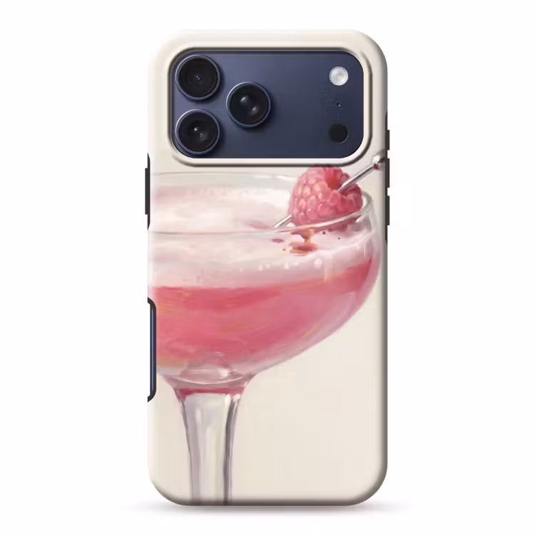Telefoonhoesje Toughcase - Cocktail - Framboos - Drank - Modern - Roze — 1