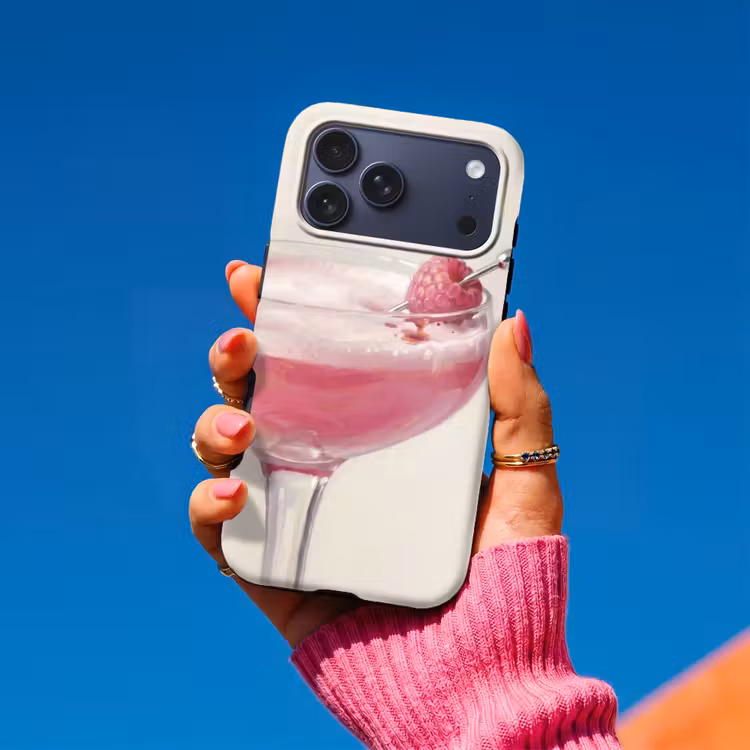 Telefoonhoesje Toughcase - Cocktail - Framboos - Drank - Modern - Roze — 2