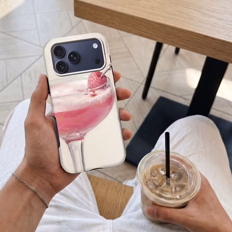 Telefoonhoesje Toughcase - Cocktail - Framboos - Drank - Modern - Roze — 4