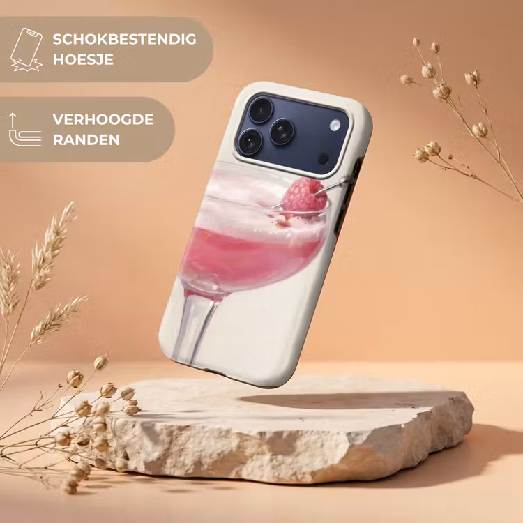 Telefoonhoesje Toughcase - Cocktail - Framboos - Drank - Modern - Roze — 5