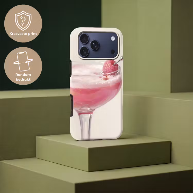 Telefoonhoesje Toughcase - Cocktail - Framboos - Drank - Modern - Roze — 7