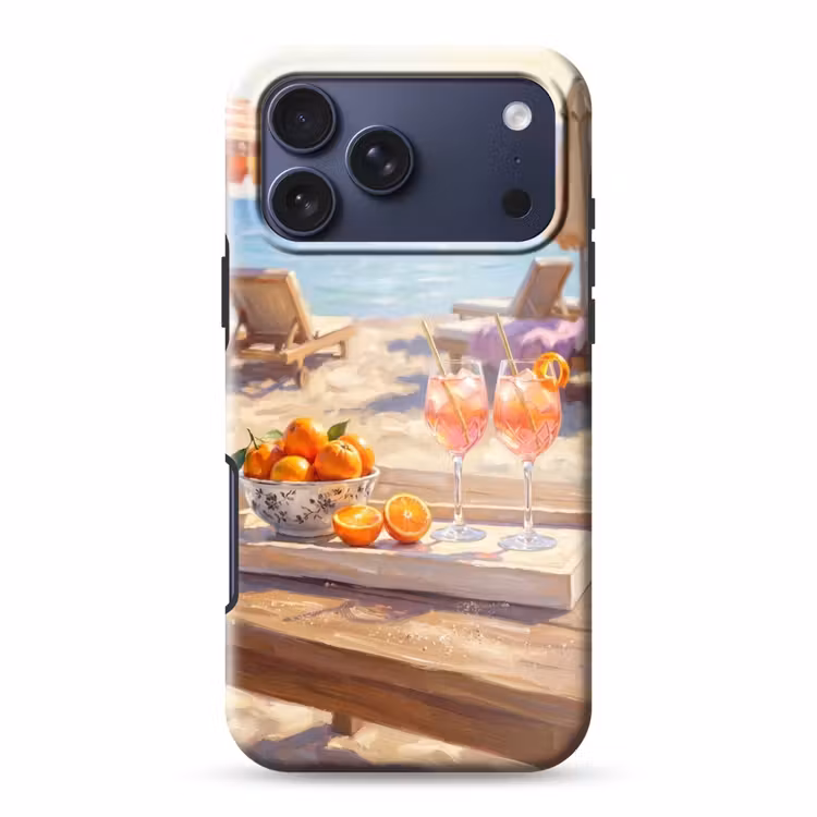 Telefoonhoesje Toughcase - Drank - Glazen - Strand - Zomer - Oranje — 1