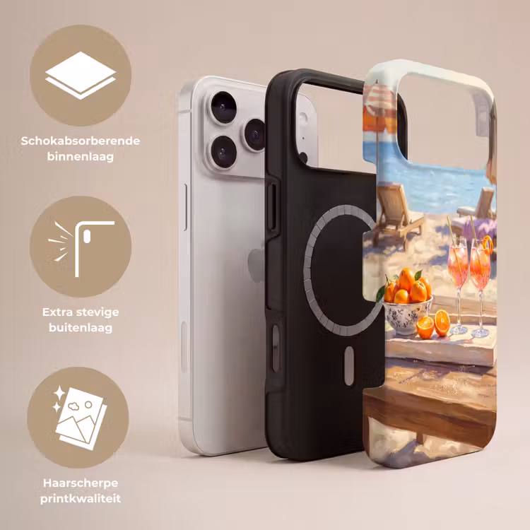 Telefoonhoesje Toughcase - Drank - Glazen - Strand - Zomer - Oranje — 3