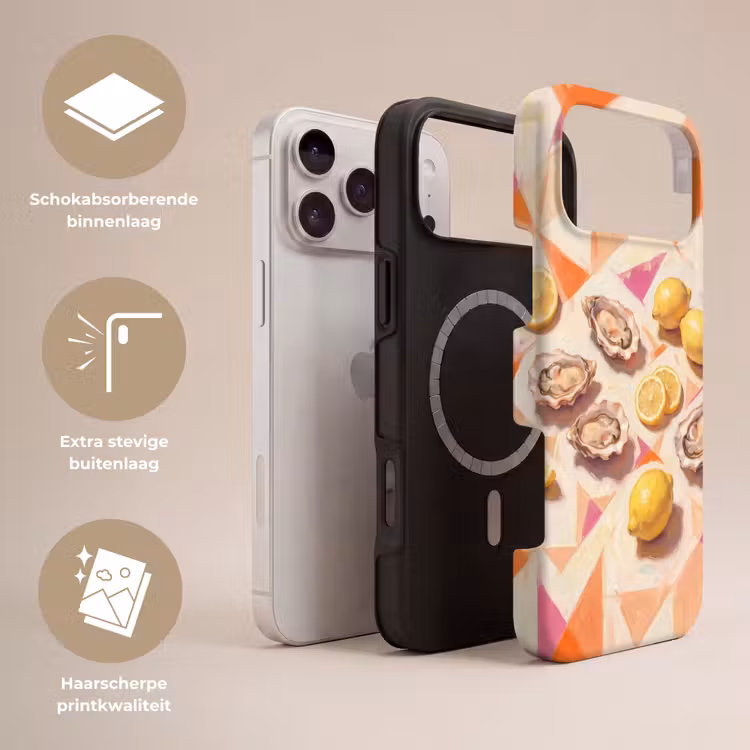 Telefoonhoesje Toughcase - Stilleven - Citroenen - Oesters - Abstract - Oranje — 3