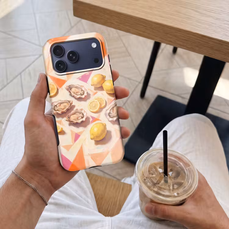 Telefoonhoesje Toughcase - Stilleven - Citroenen - Oesters - Abstract - Oranje — 4