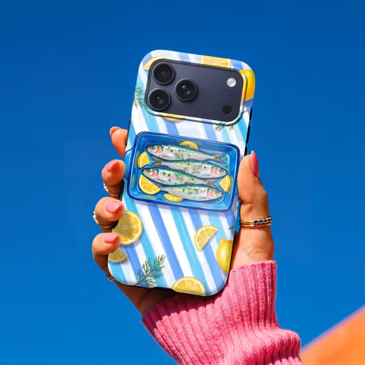 Telefoonhoesje Toughcase - Vis - Citroen - Kruiden - Eten - Blauw — 2