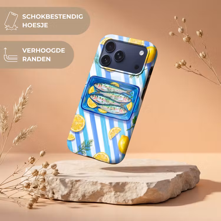 Telefoonhoesje Toughcase - Vis - Citroen - Kruiden - Eten - Blauw — 5