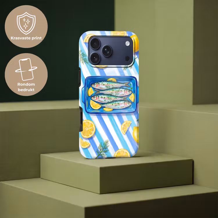 Telefoonhoesje Toughcase - Vis - Citroen - Kruiden - Eten - Blauw — 7