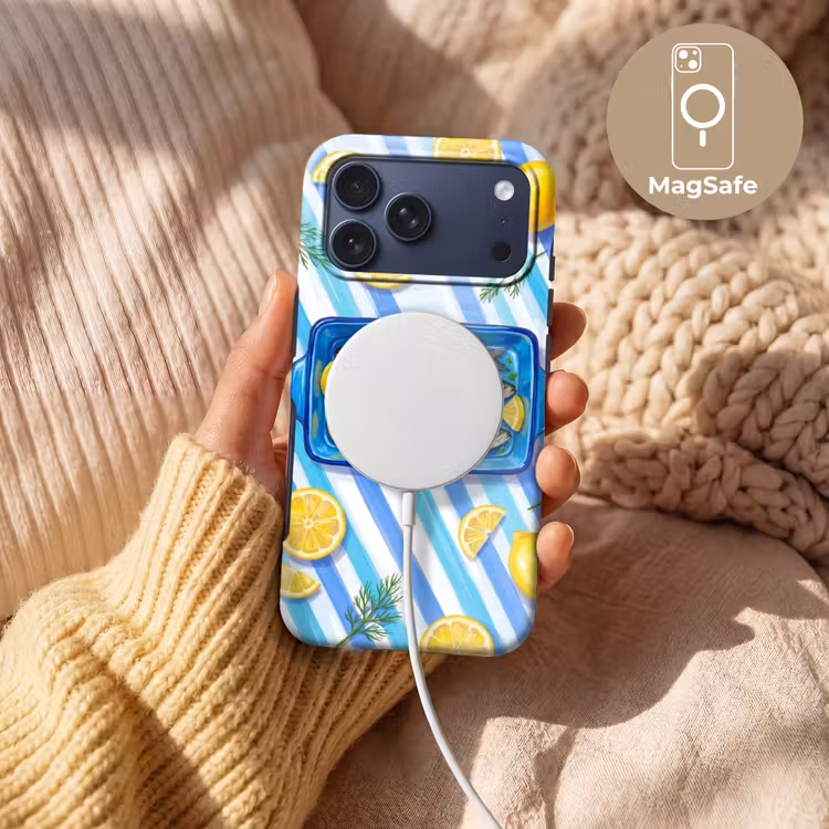 Telefoonhoesje Toughcase - Vis - Citroen - Kruiden - Eten - Blauw — 8