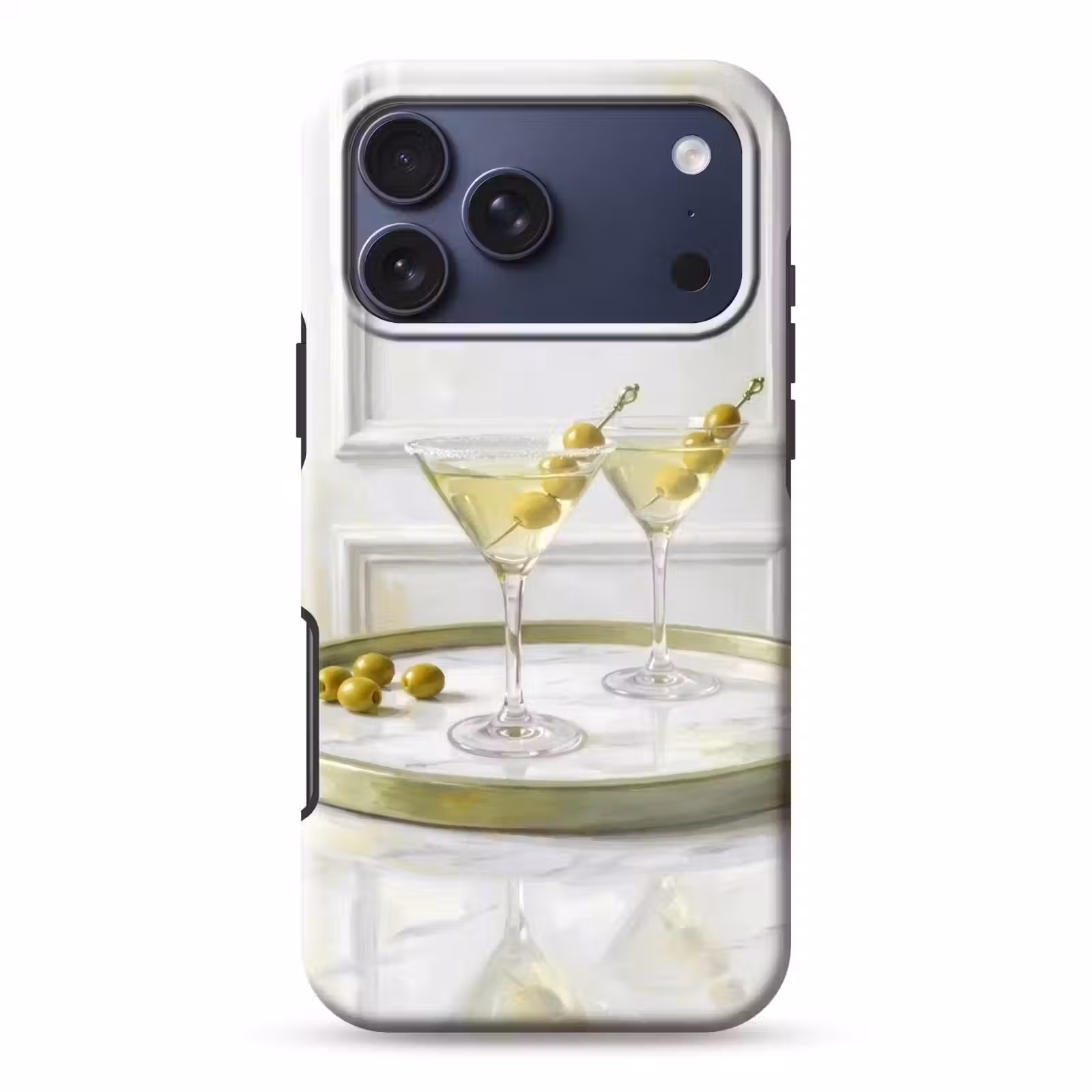 Telefoonhoesje Toughcase - Drank - Martini - Olijven - Modern - Wit — 1