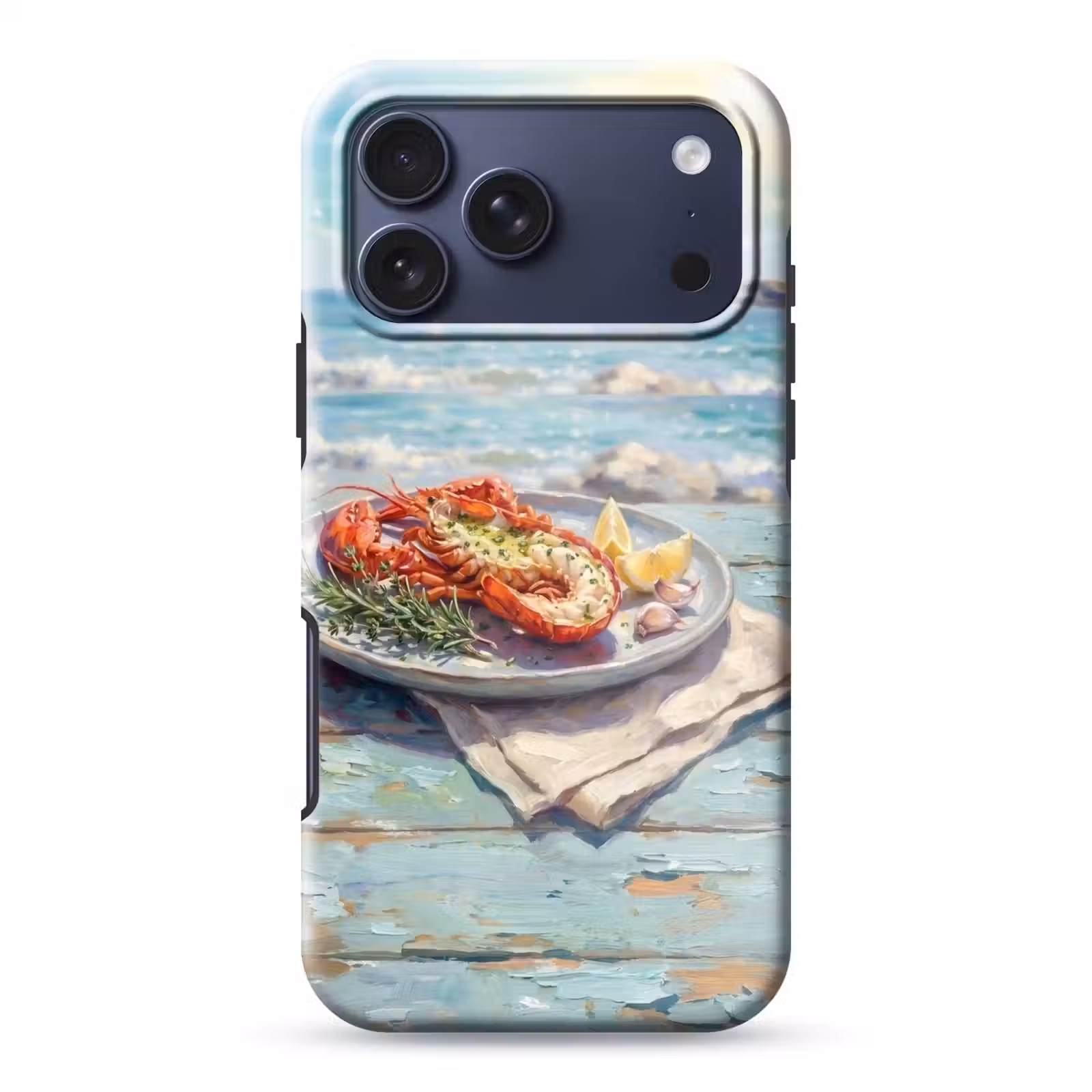 Telefoonhoesje Toughcase - Eten - Zee - Kust - Modern - Blauw — 1