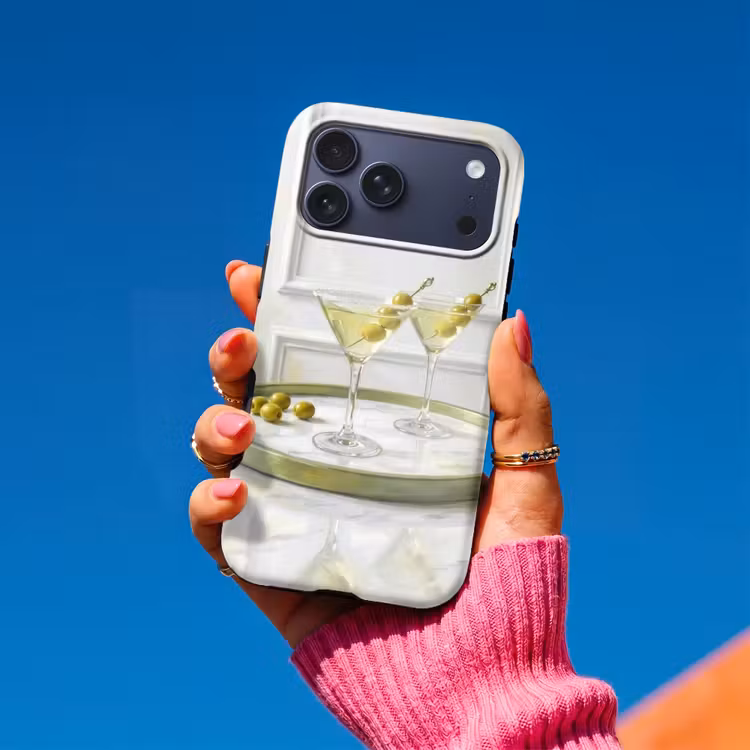 Telefoonhoesje Toughcase - Drank - Martini - Olijven - Modern - Wit — 2