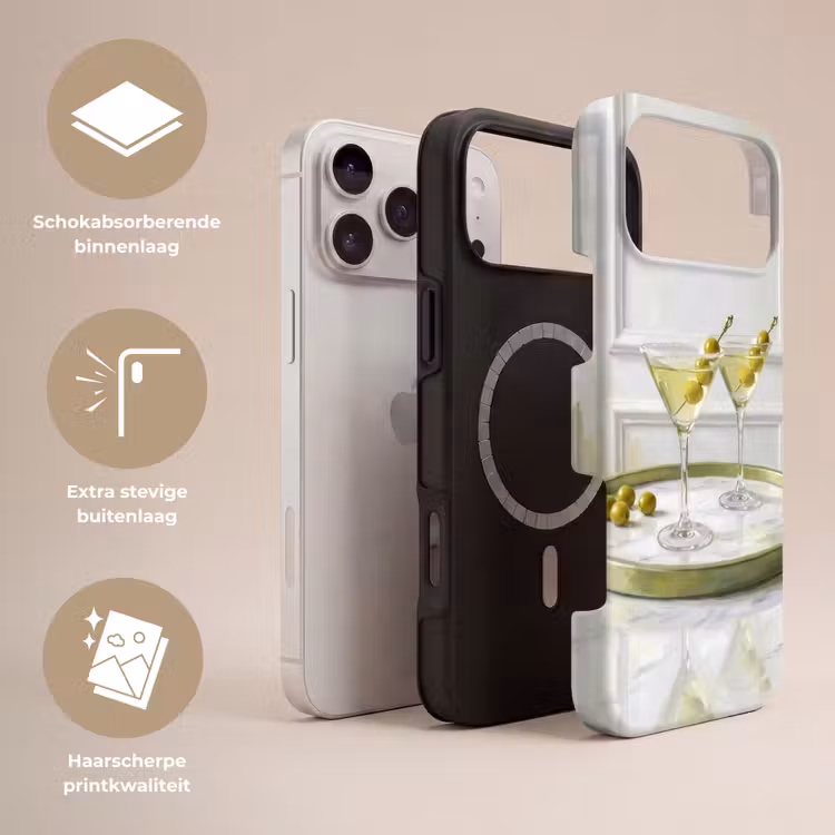Telefoonhoesje Toughcase - Drank - Martini - Olijven - Modern - Wit — 3