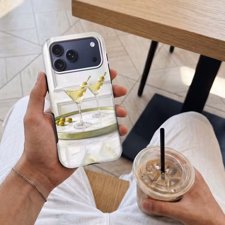 Telefoonhoesje Toughcase - Drank - Martini - Olijven - Modern - Wit — 4
