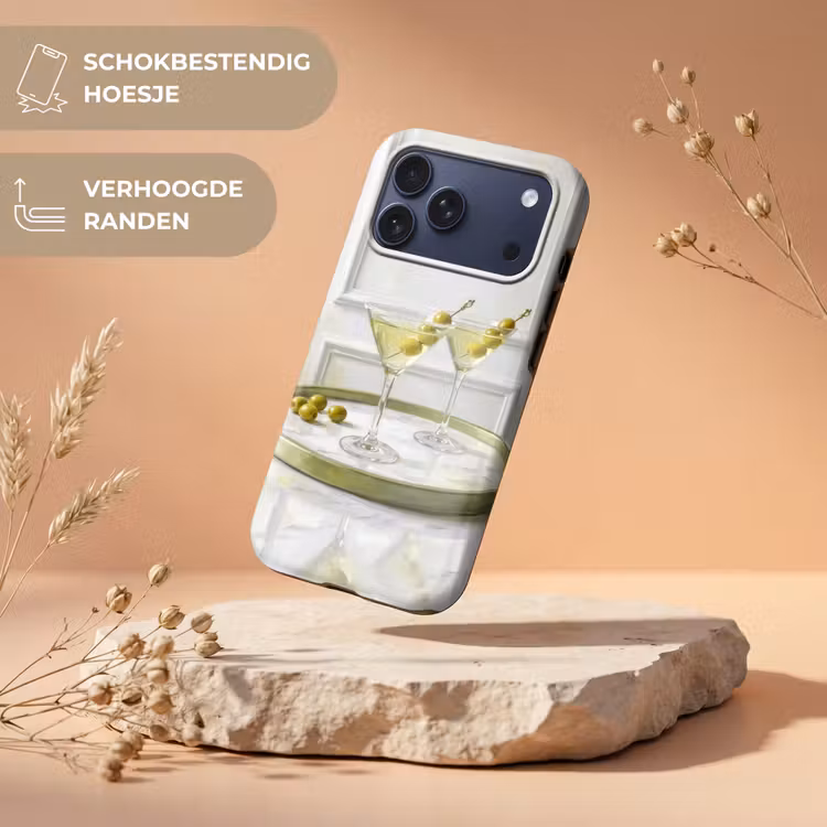 Telefoonhoesje Toughcase - Drank - Martini - Olijven - Modern - Wit — 5