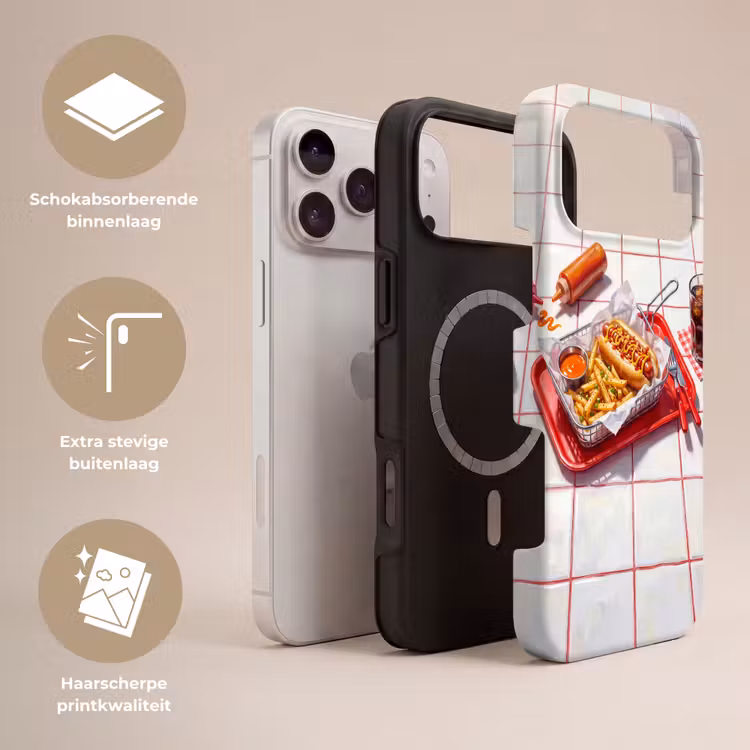 Telefoonhoesje Toughcase - Eten - Hotdog - Fastfood - Modern - Rood — 3