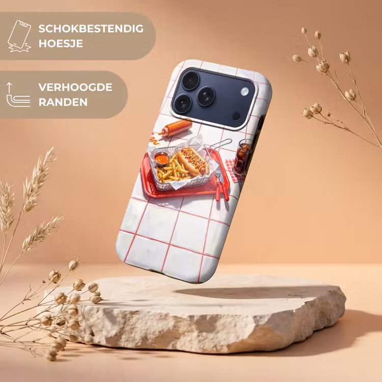 Telefoonhoesje Toughcase - Eten - Hotdog - Fastfood - Modern - Rood — 5