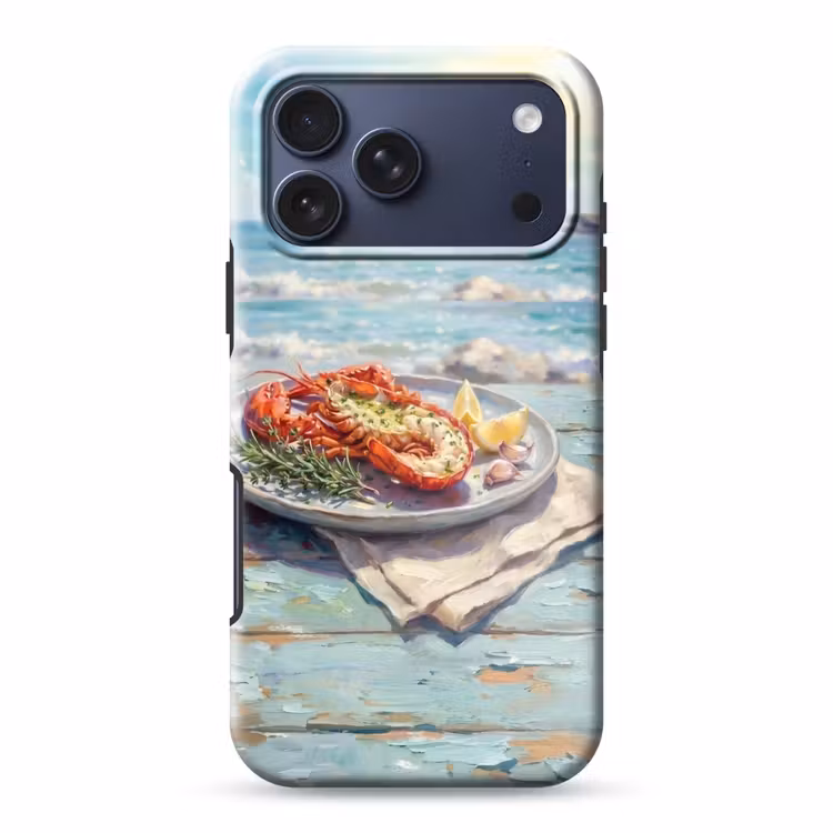 Telefoonhoesje Toughcase - Eten - Zee - Kust - Modern - Blauw — 1