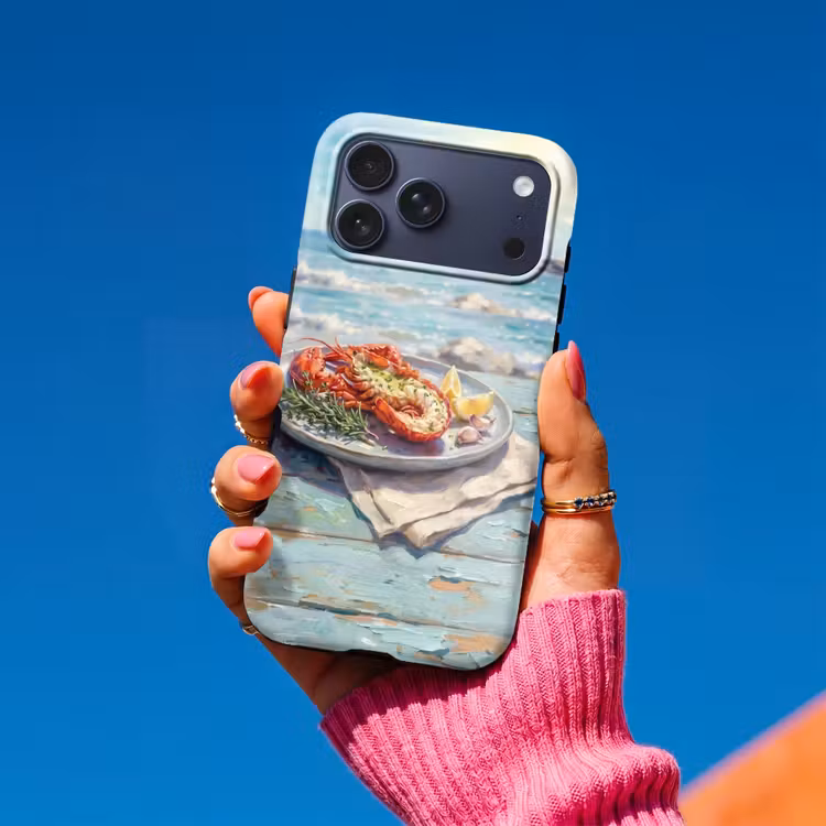 Telefoonhoesje Toughcase - Eten - Zee - Kust - Modern - Blauw — 2