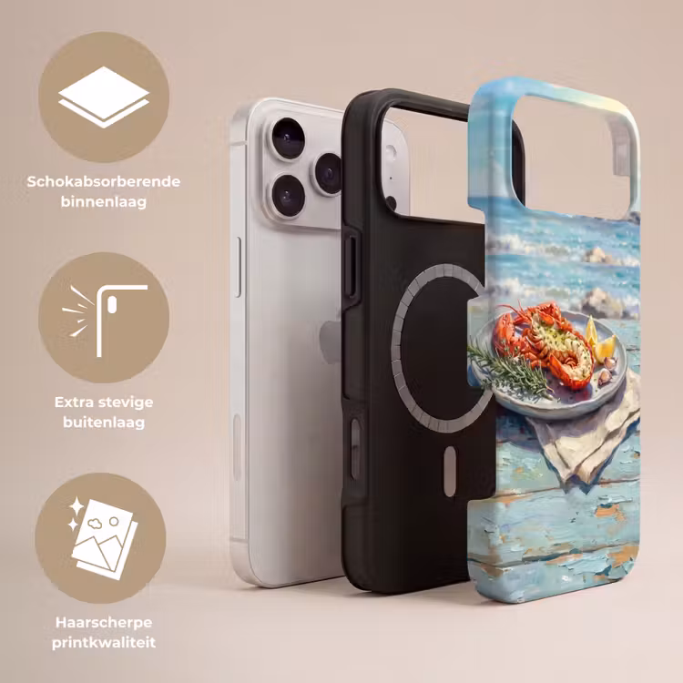 Telefoonhoesje Toughcase - Eten - Zee - Kust - Modern - Blauw — 3